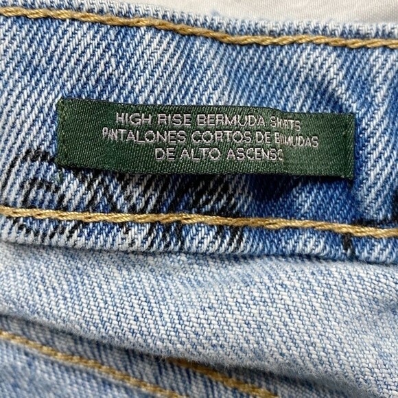Wild Fable Graphic High Rise Distressed Denim Bermuda Shorts 100% Cotton Size 2 - Picture 8 of 12
